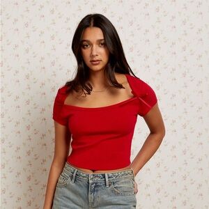 NWT PACSUN Jacie Bow Top in Red